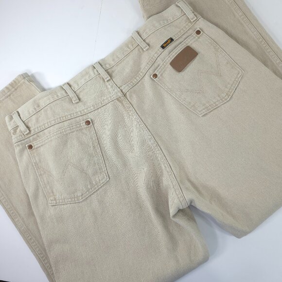 WRANGLER 13MWZTN MEN'S SIZE 40X30 PREWASHED TAN COWBOY CUT ORIGINAL FIT JEANS - Picture 1 of 16